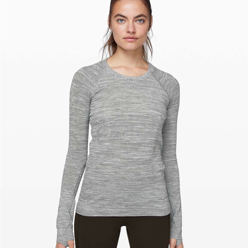 Lululemon Athletica Black and Gray Long Sleeve Top